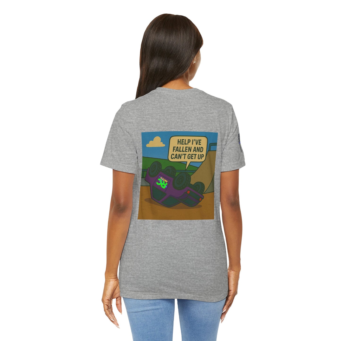 Help I've Fallin and can't get up Jump Unisex Jersey Short Sleeve Tee