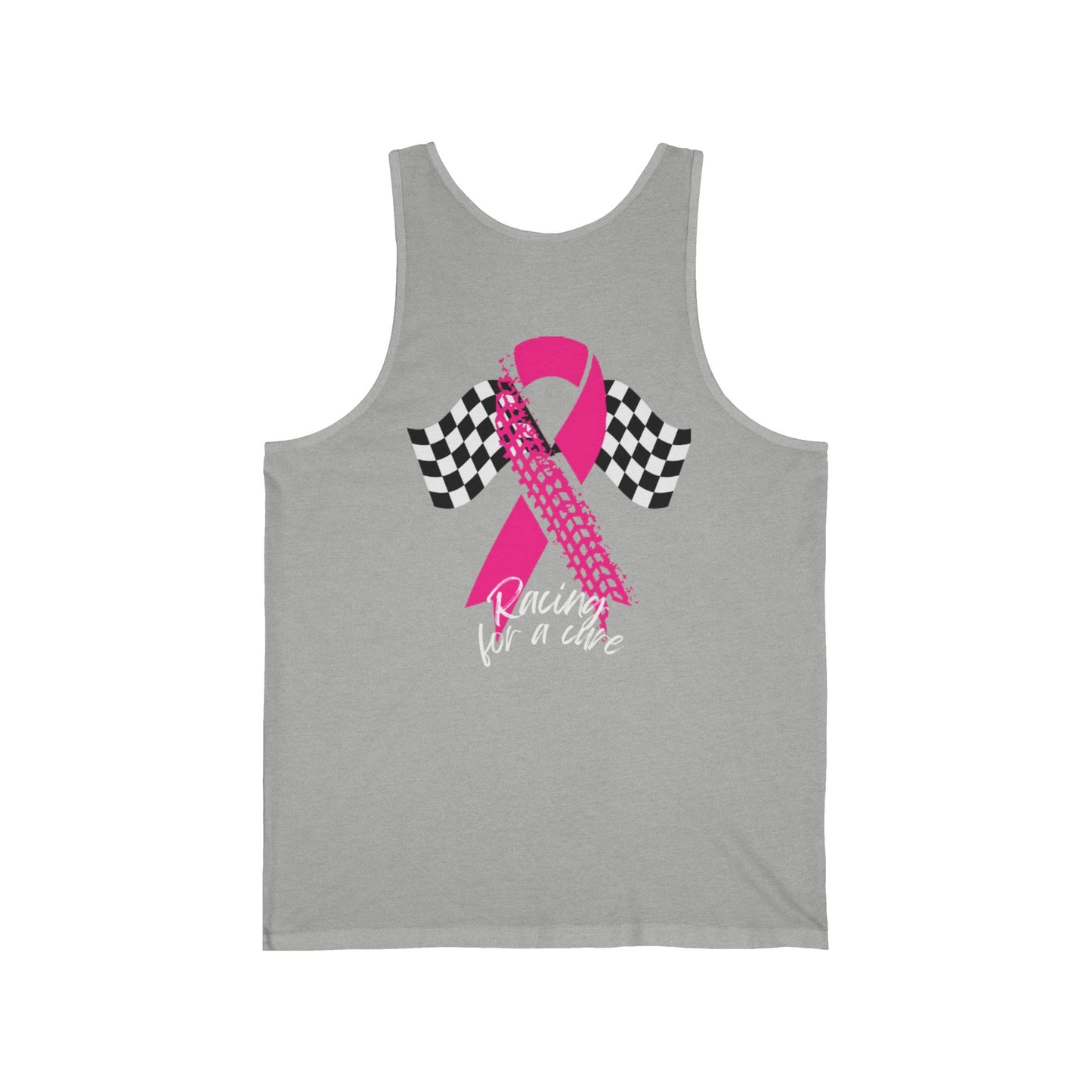 Racing for a Cure- Breast Cancer Unisex Jersey Tank