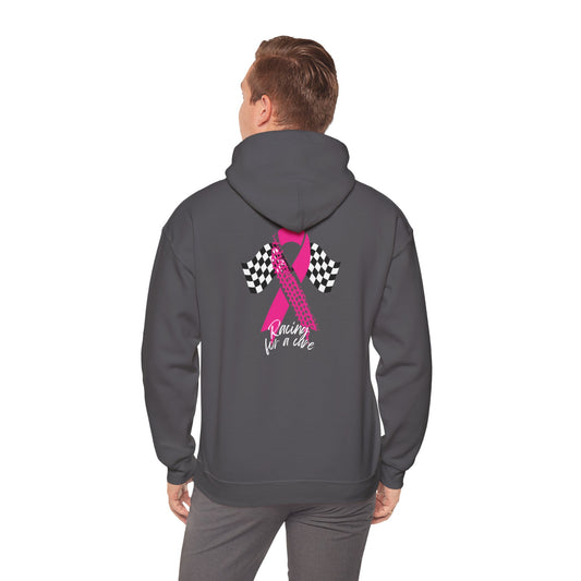Racing for a cure- Breast Cancer Unisex Heavy Blend™ Hooded Sweatshirt