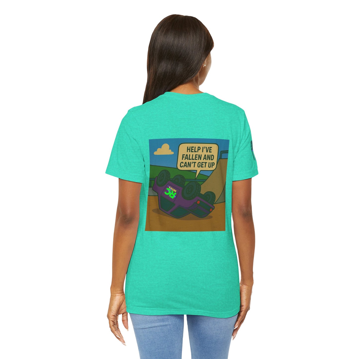 Help I've Fallin and can't get up Jump Unisex Jersey Short Sleeve Tee