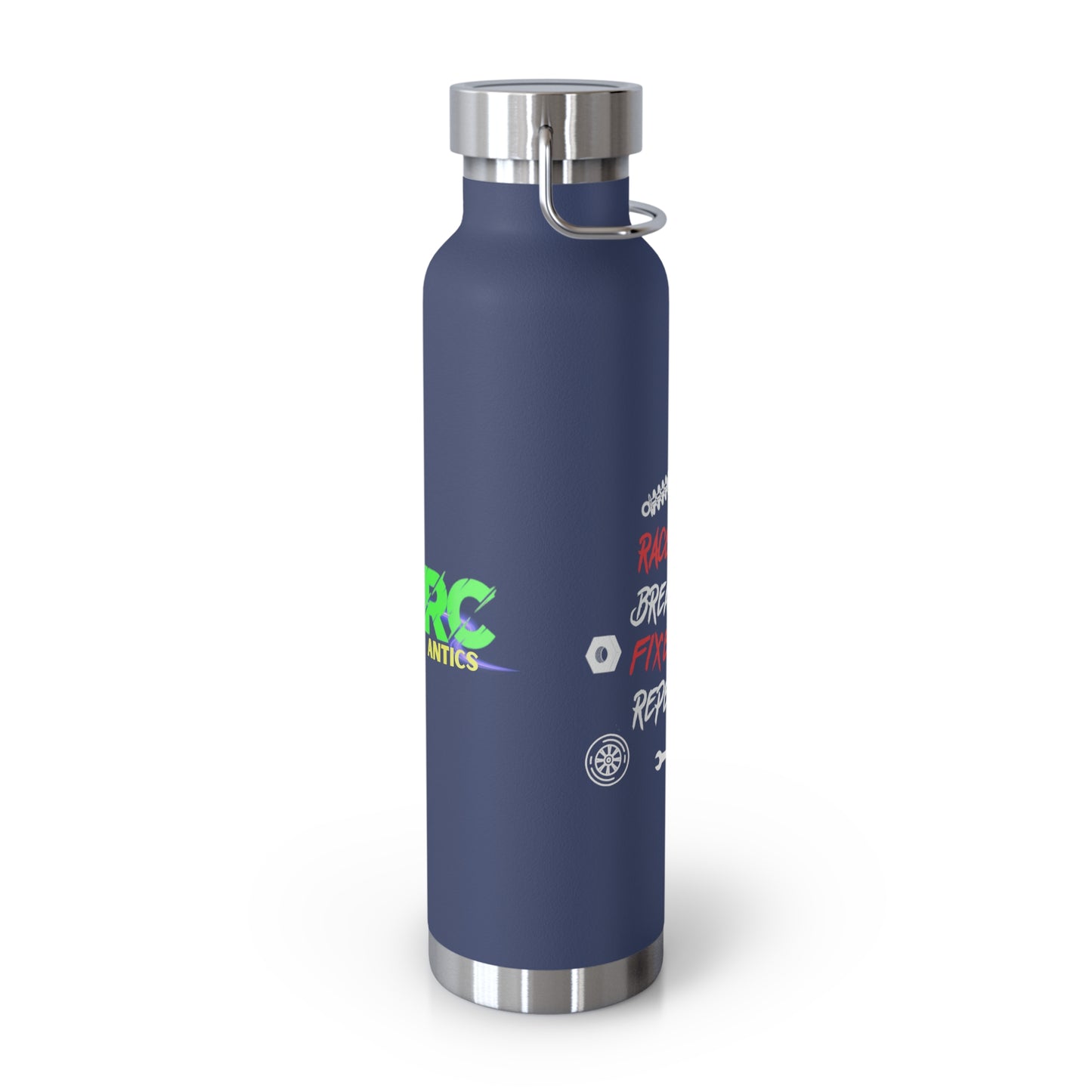 Race Em, Break Em, Fix Em, Repeat Copper Vacuum Insulated Bottle, 22oz