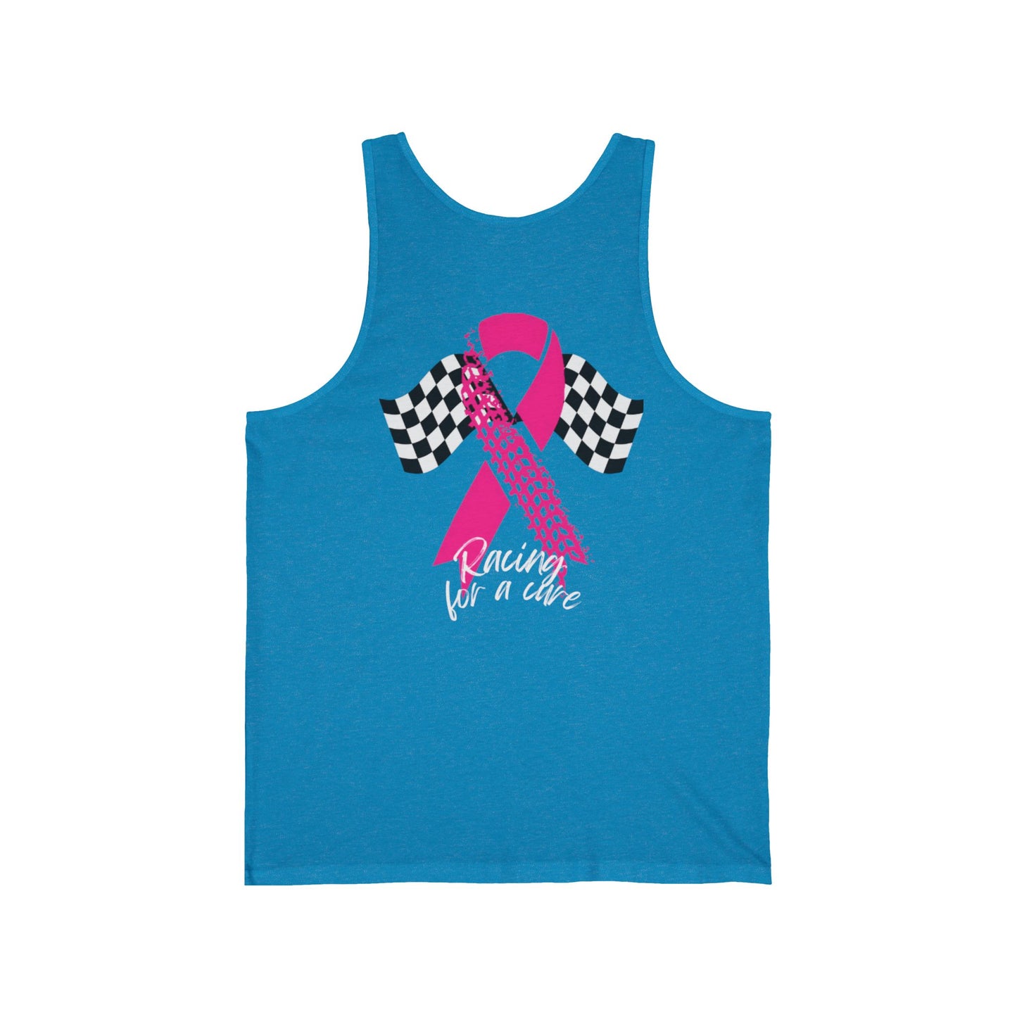 Racing for a Cure- Breast Cancer Unisex Jersey Tank