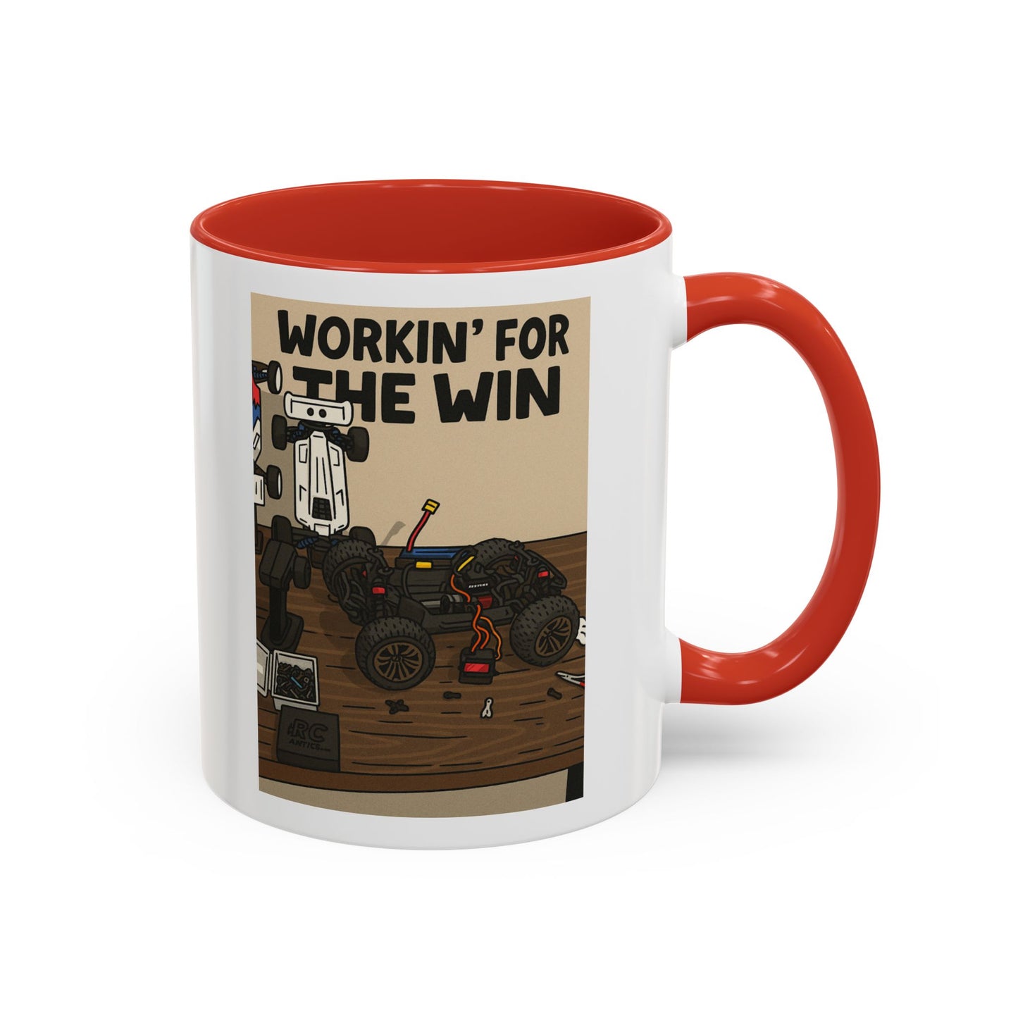 Workin for the win Accent Coffee Mug (11, 15oz)