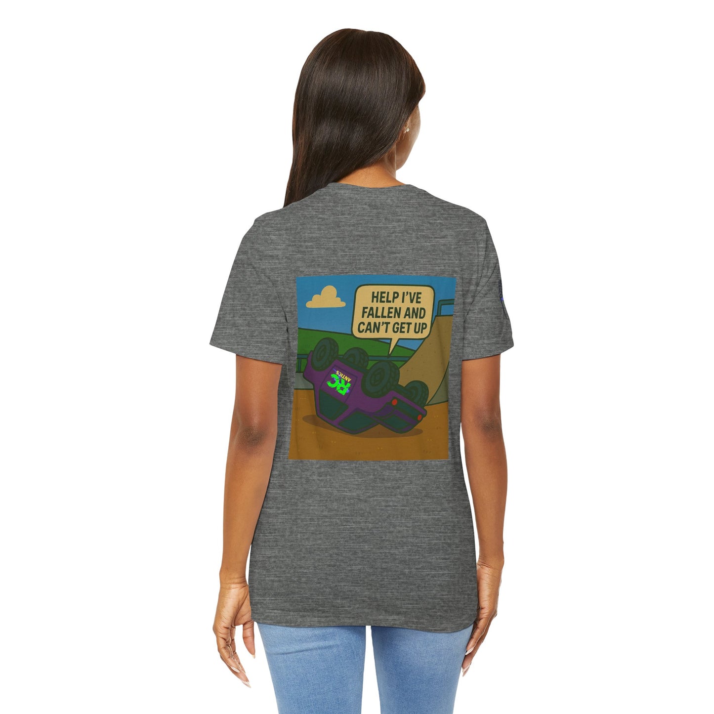 Help I've Fallin and can't get up Jump Unisex Jersey Short Sleeve Tee