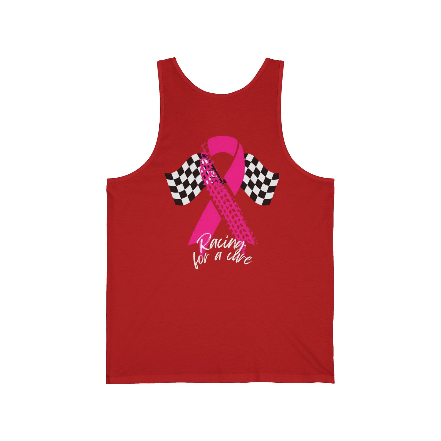 Racing for a Cure- Breast Cancer Unisex Jersey Tank
