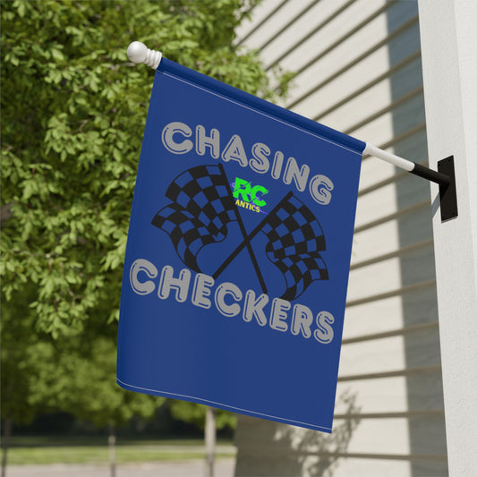 Chasing Checkers Blue Garden & House Banner