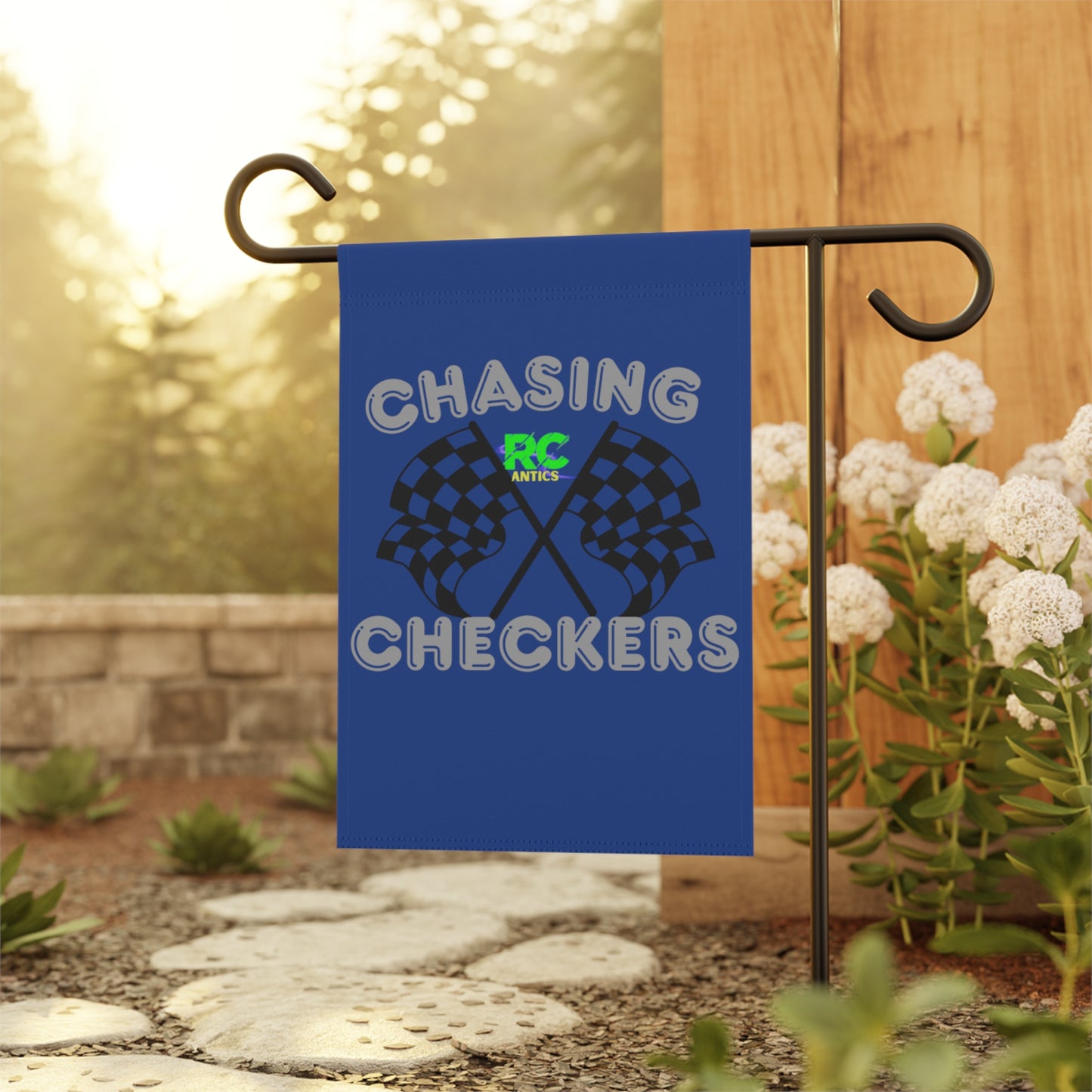 Chasing Checkers Blue Garden & House Banner