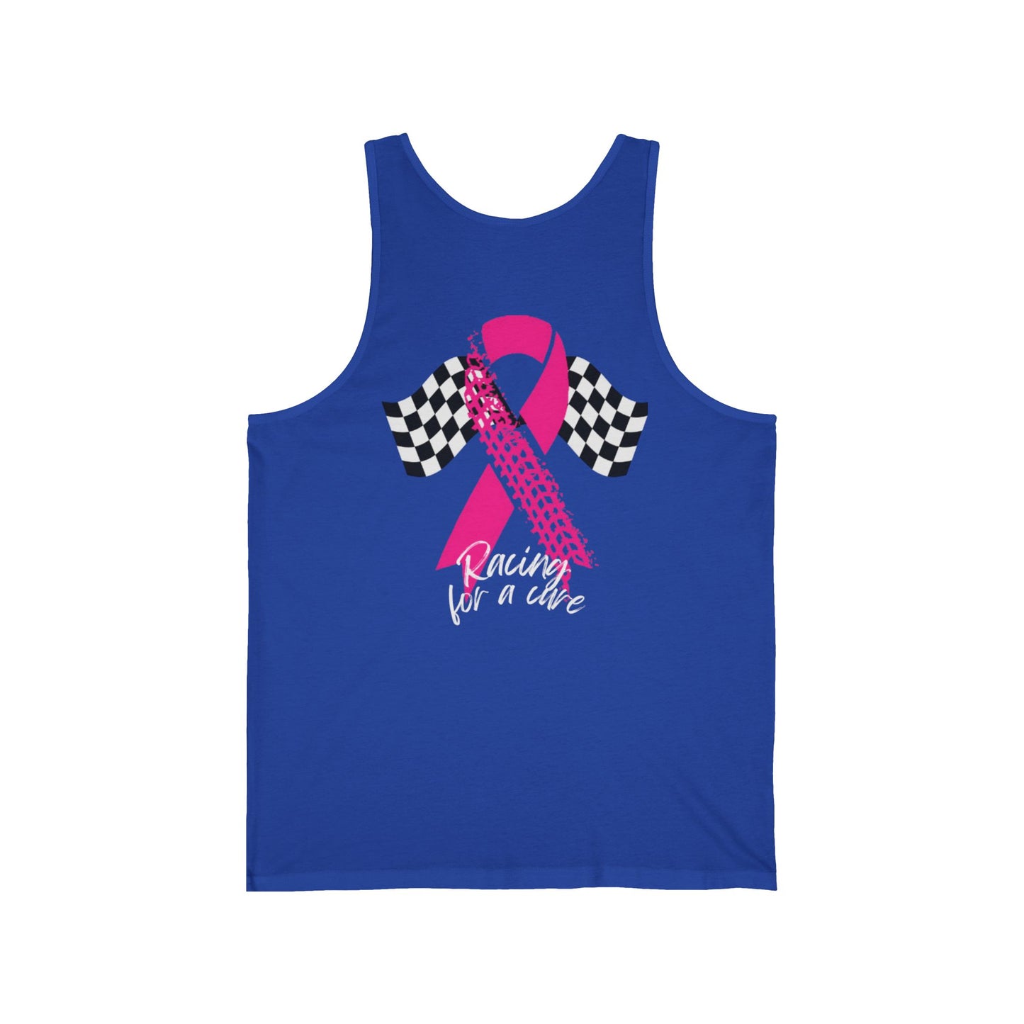 Racing for a Cure- Breast Cancer Unisex Jersey Tank
