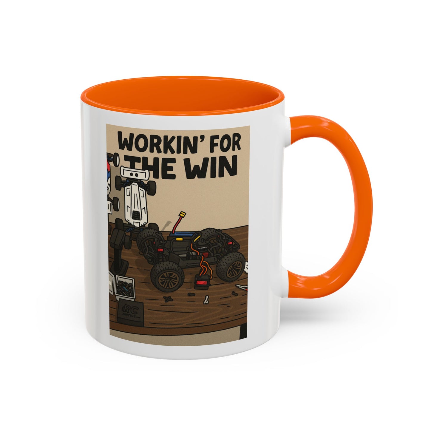 Workin for the win Accent Coffee Mug (11, 15oz)