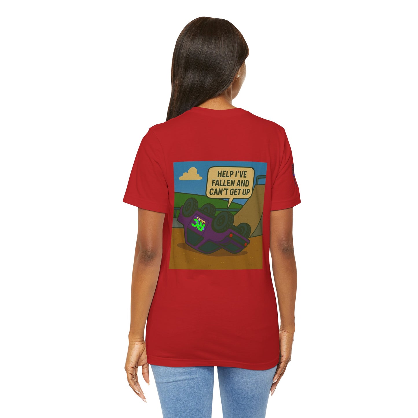 Help I've Fallin and can't get up Jump Unisex Jersey Short Sleeve Tee