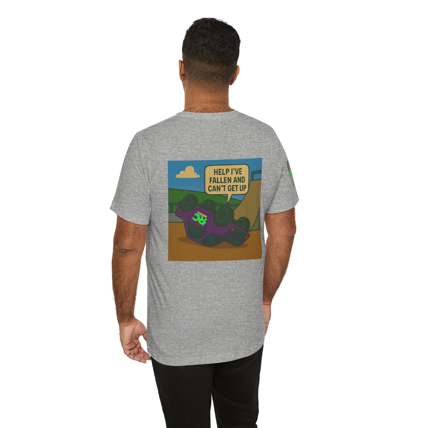Help I've Fallin and can't get up Jump Unisex Jersey Short Sleeve Tee