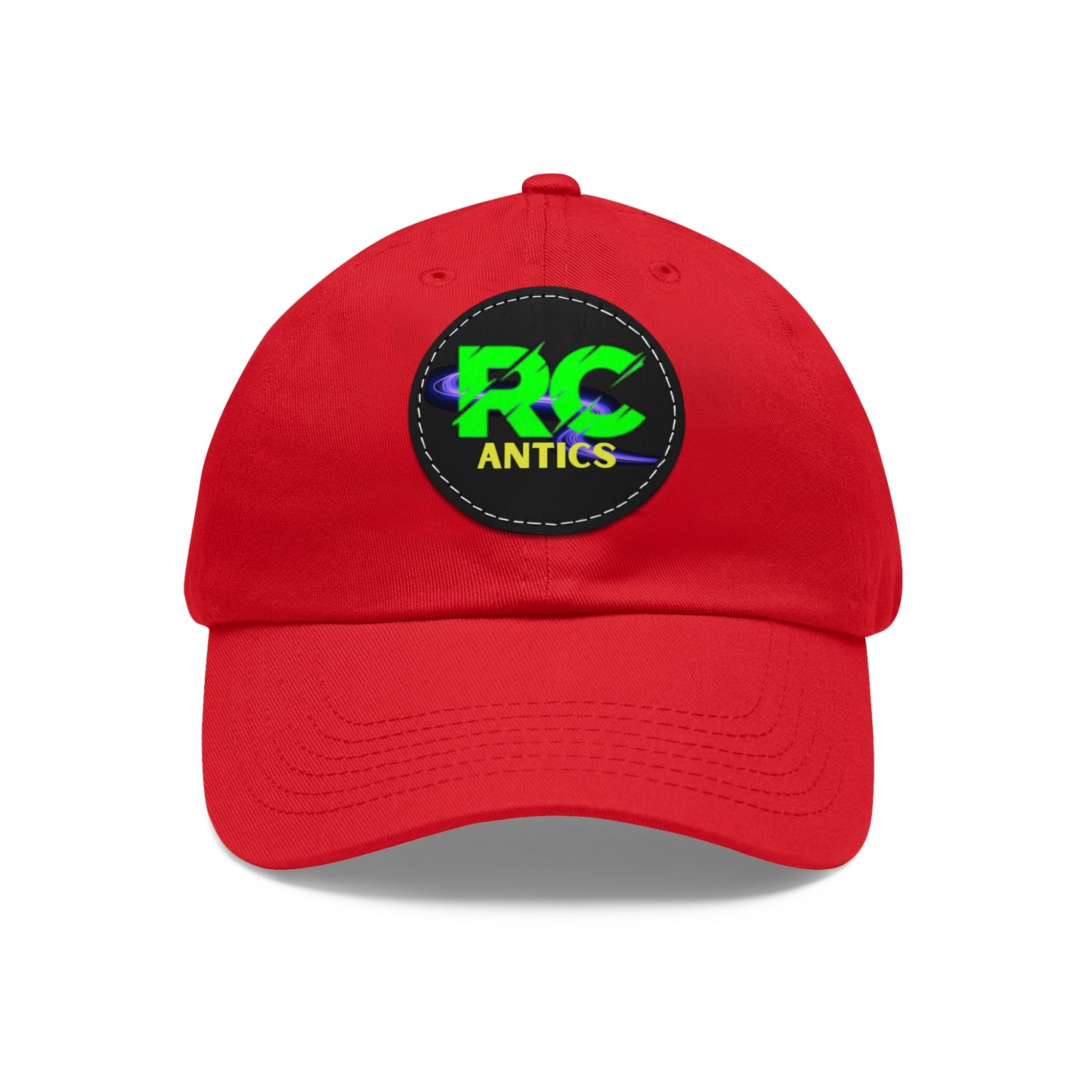 Hat with Leather Patch (Round)
