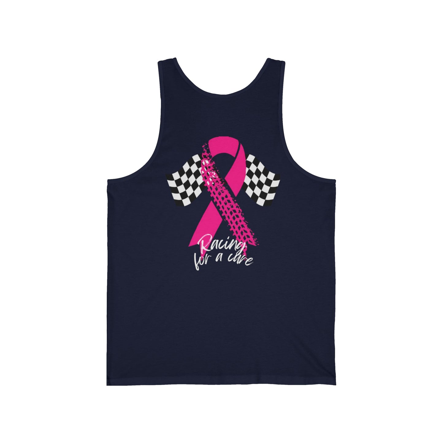 Racing for a Cure- Breast Cancer Unisex Jersey Tank