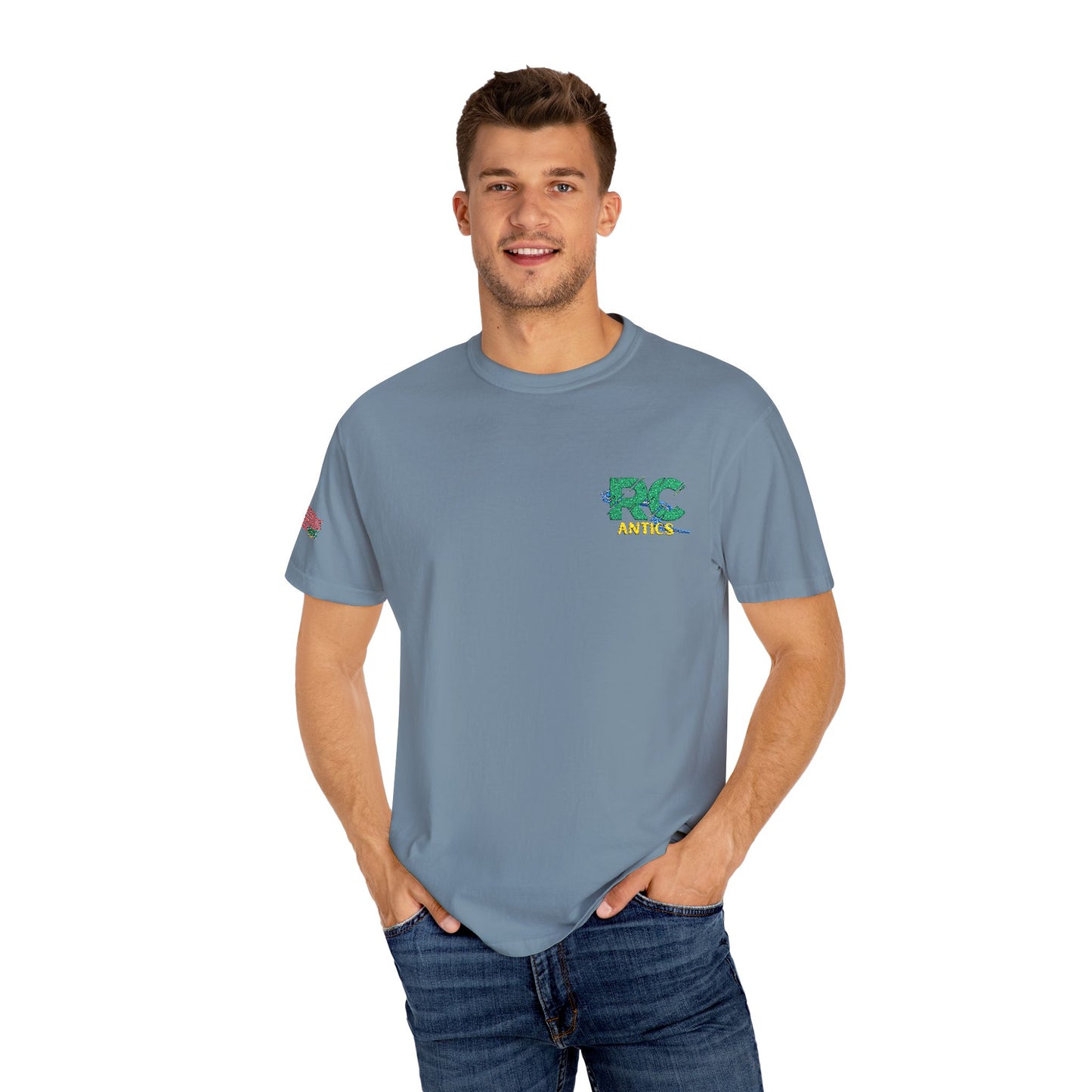 Embroidered RC Antics Unisex Garment-Dyed T-shirt