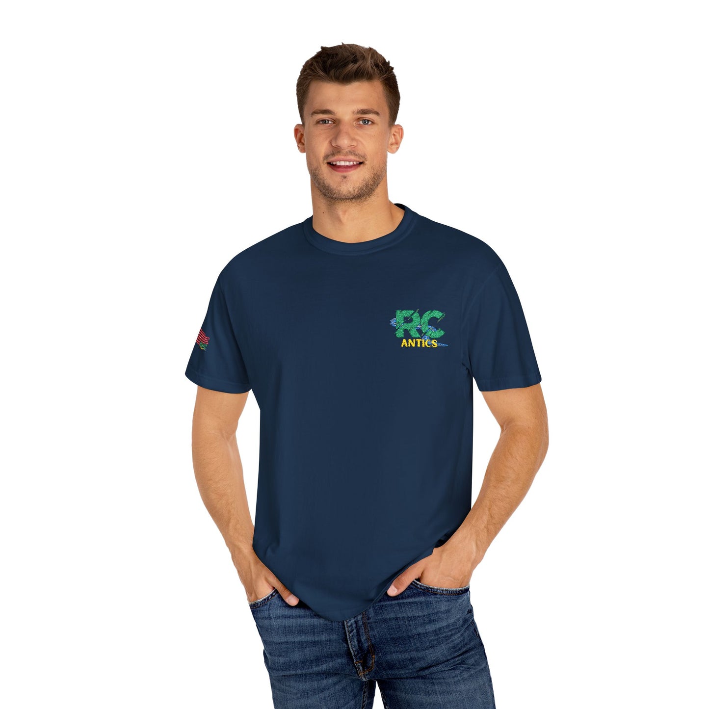 Embroidered RC Antics Unisex Garment-Dyed T-shirt