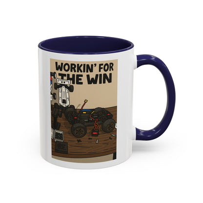 Workin for the win Accent Coffee Mug (11, 15oz)