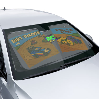 Dirt Trackin and Rubbin is racin Car Sun Shades