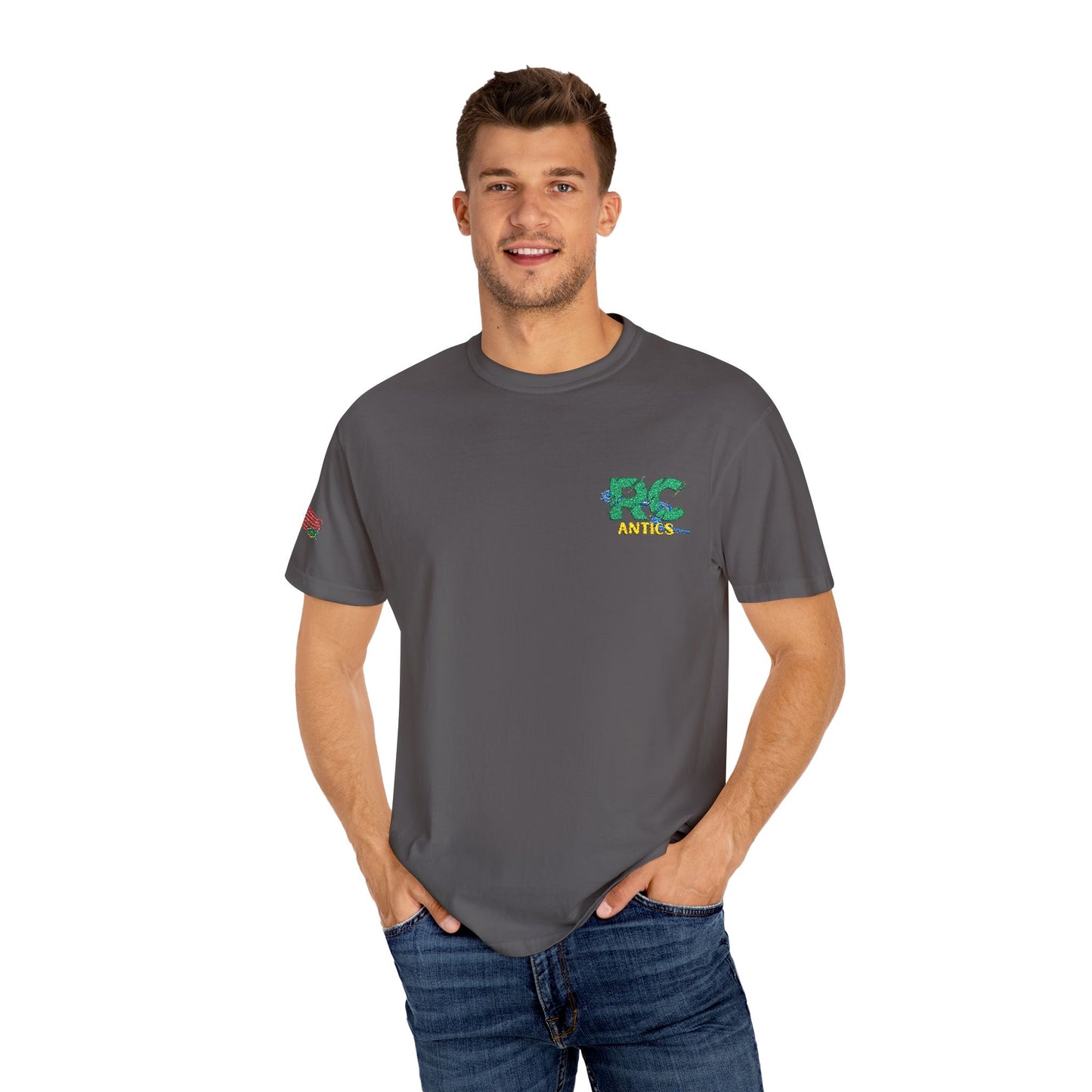 Embroidered RC Antics Unisex Garment-Dyed T-shirt