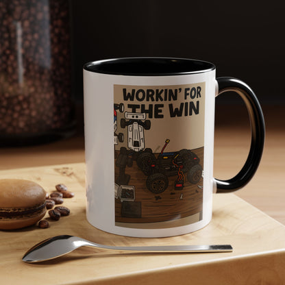 Workin for the win Accent Coffee Mug (11, 15oz)