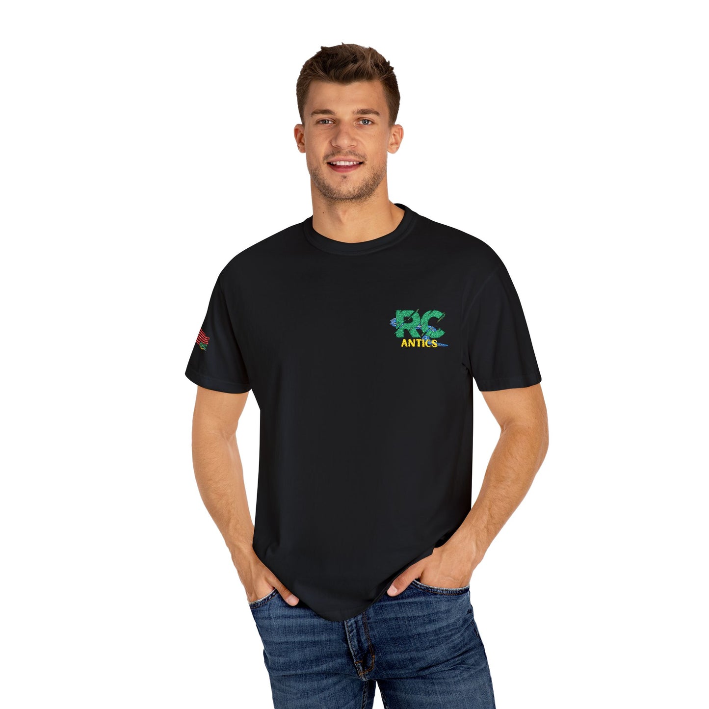 Embroidered RC Antics Unisex Garment-Dyed T-shirt