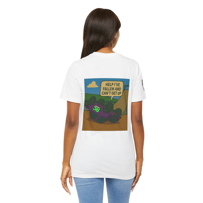 Help I've Fallin and can't get up Jump Unisex Jersey Short Sleeve Tee