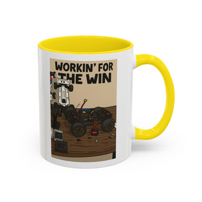 Workin for the win Accent Coffee Mug (11, 15oz)