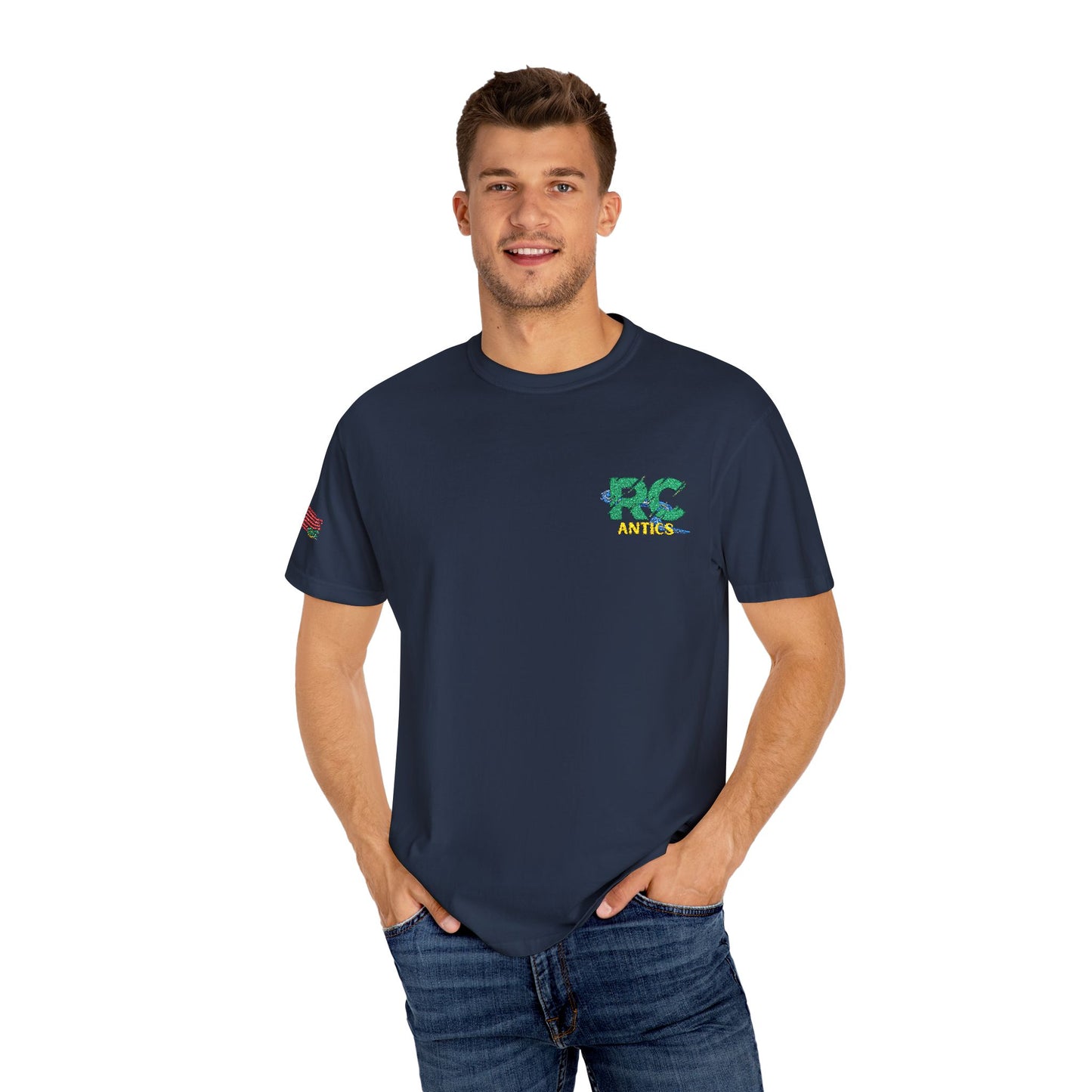 Embroidered RC Antics Unisex Garment-Dyed T-shirt