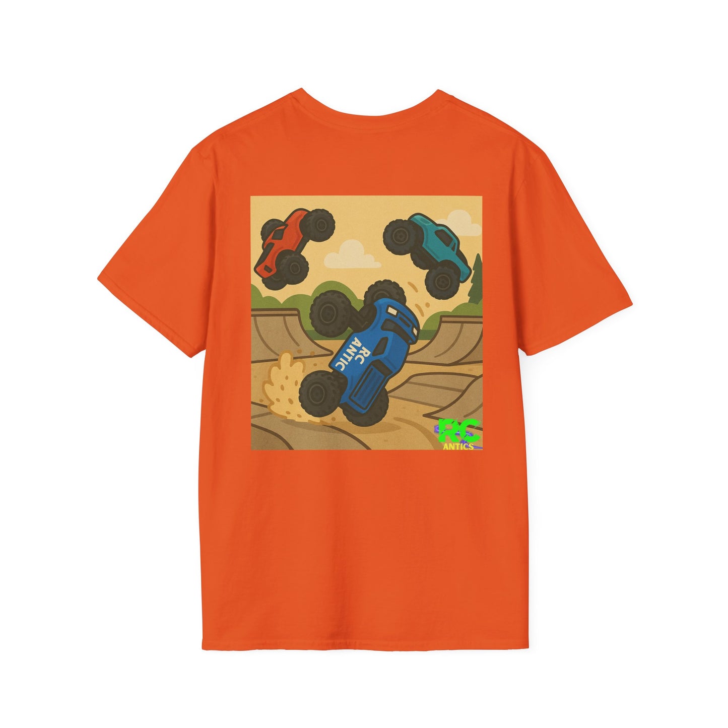 RC Trucks Jumping at Skate Park Unisex Softstyle T-Shirt