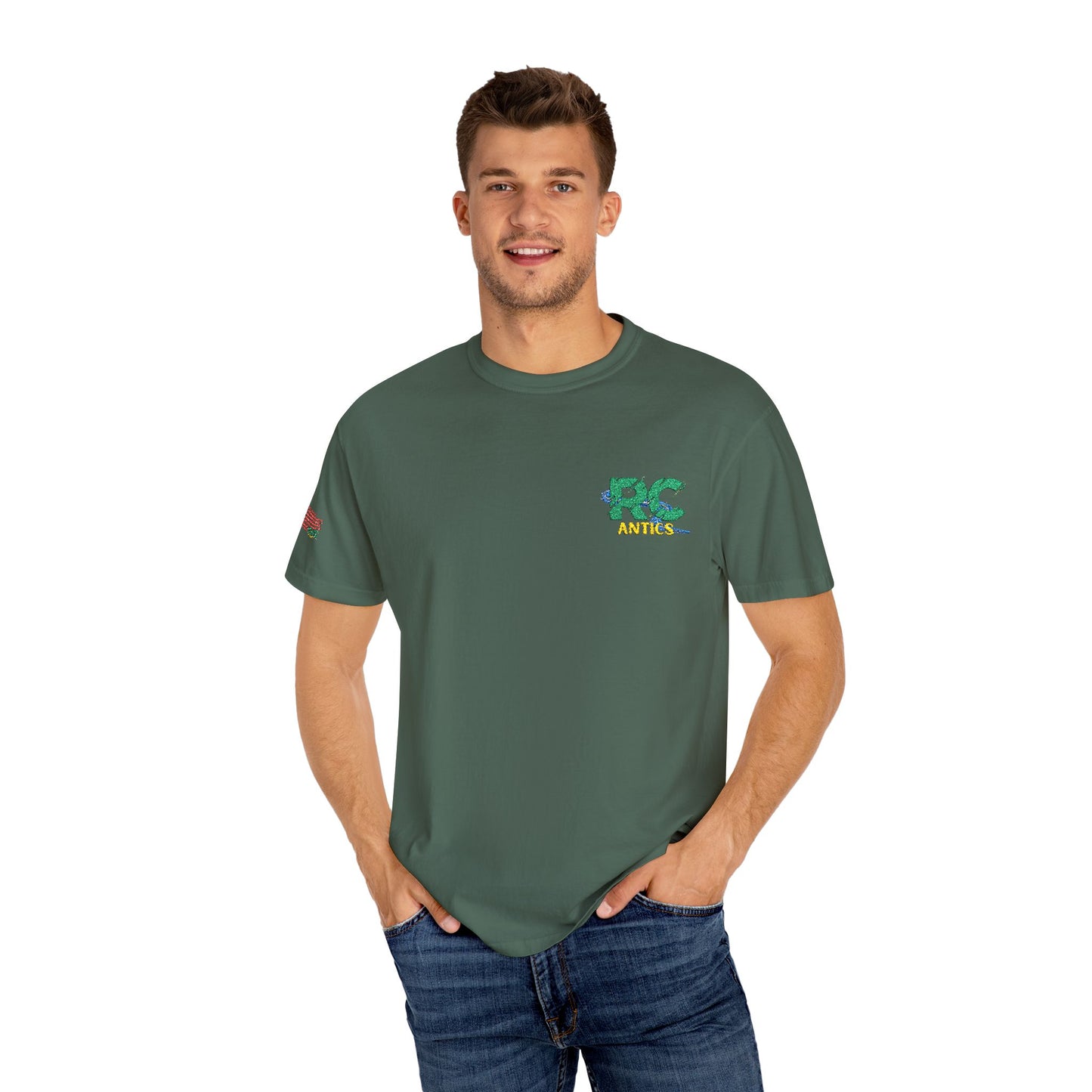 Embroidered RC Antics Unisex Garment-Dyed T-shirt