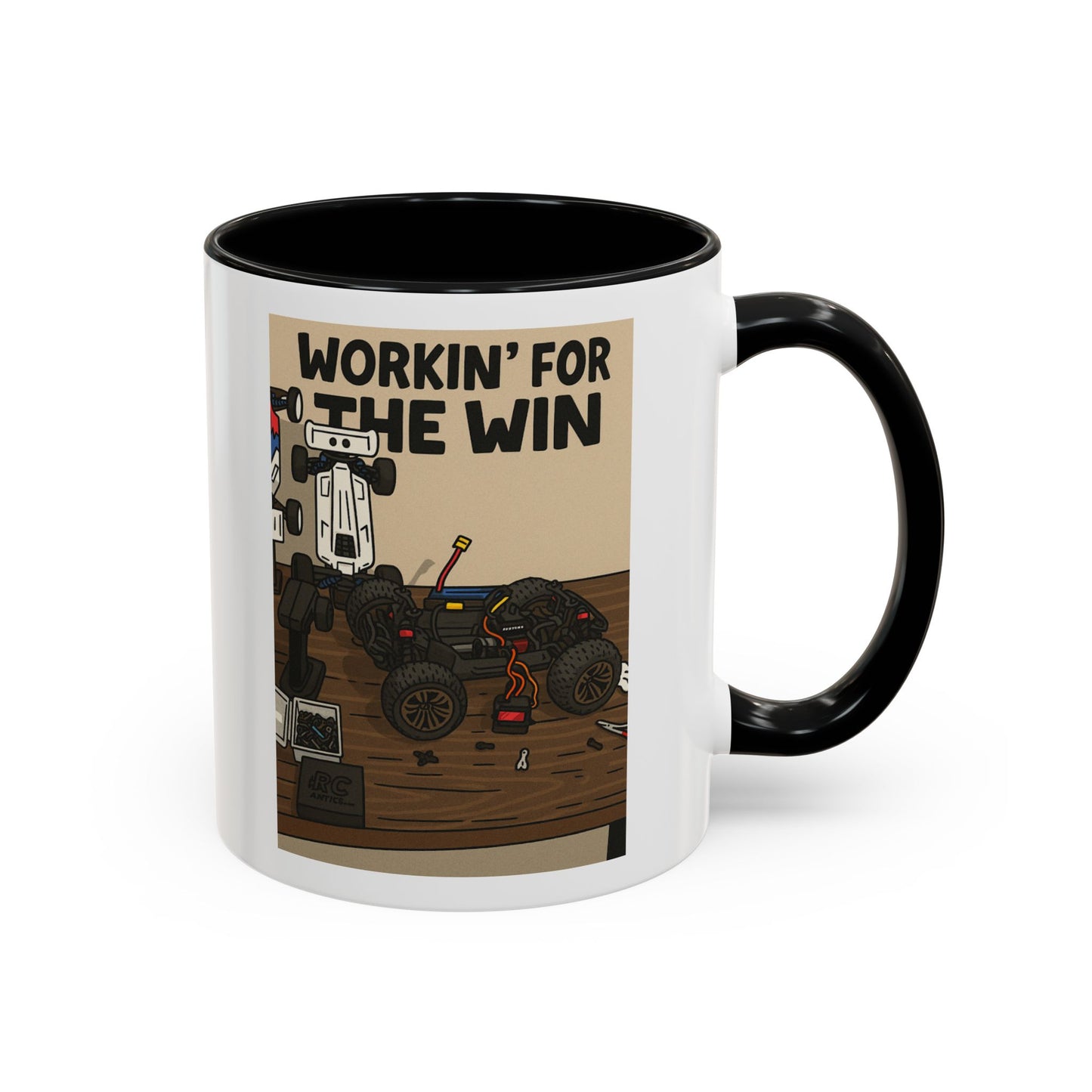 Workin for the win Accent Coffee Mug (11, 15oz)