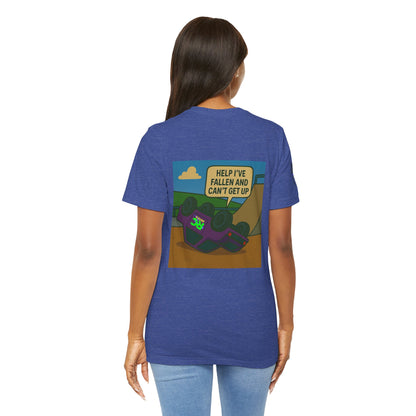 Help I've Fallin and can't get up Jump Unisex Jersey Short Sleeve Tee