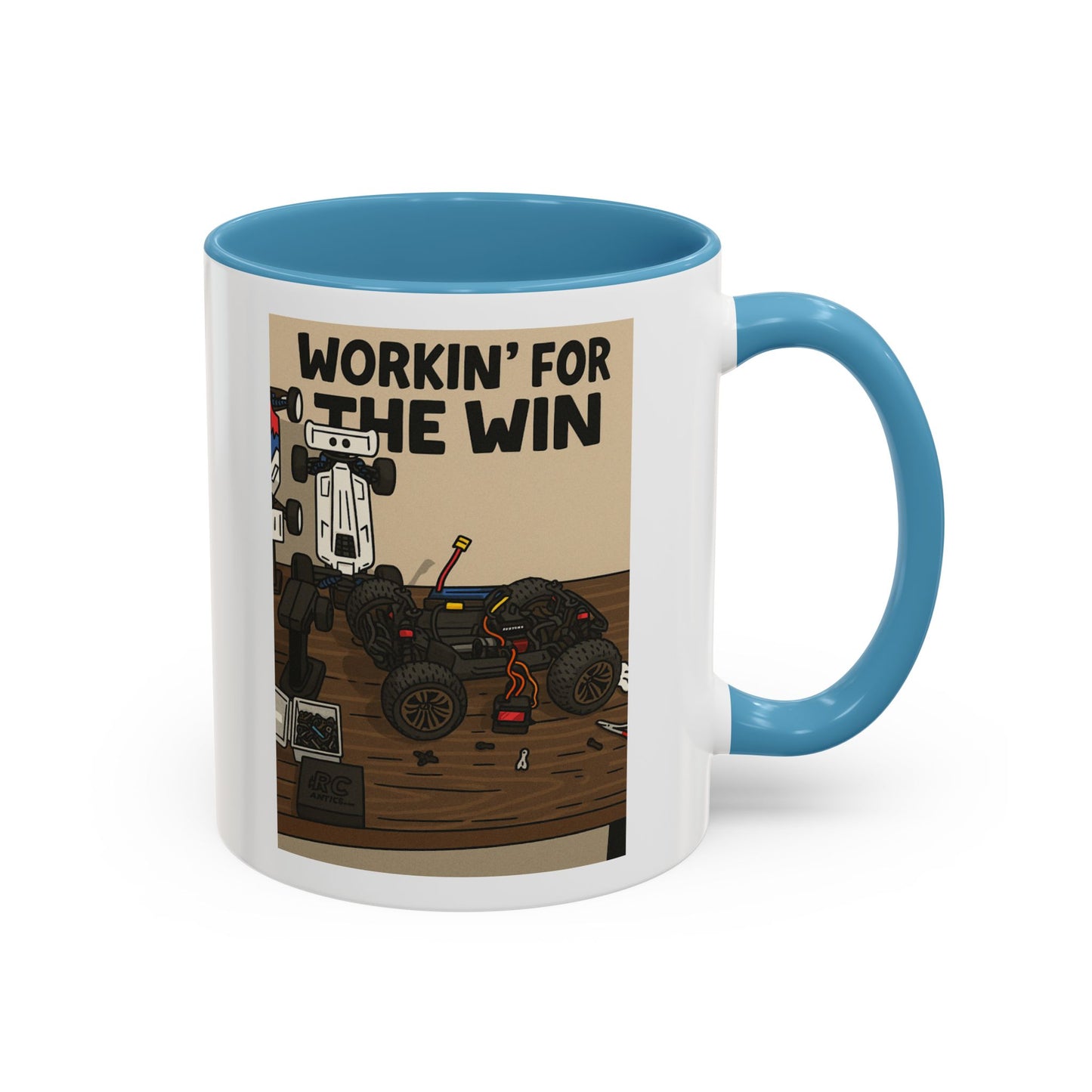 Workin for the win Accent Coffee Mug (11, 15oz)