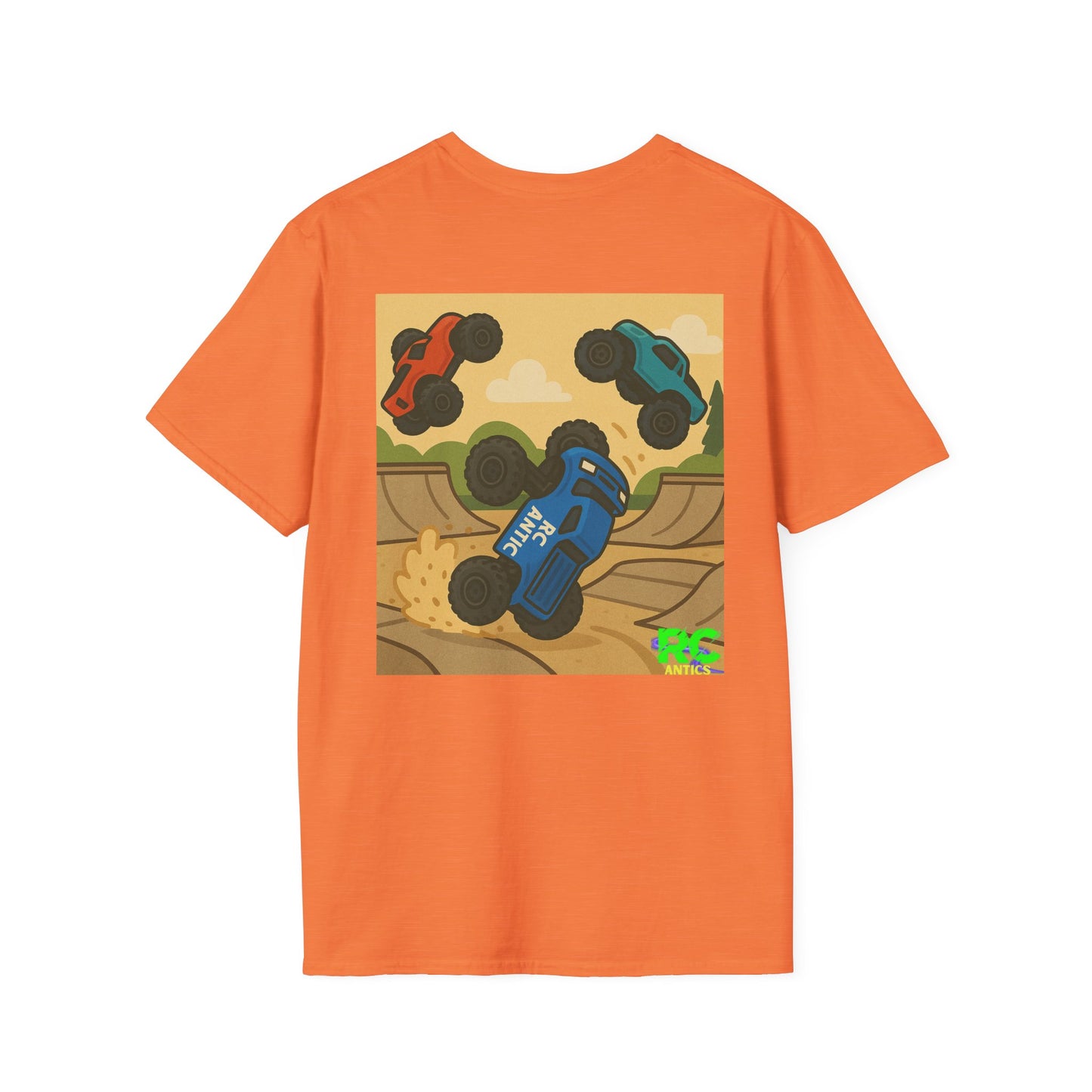 RC Trucks Jumping at Skate Park Unisex Softstyle T-Shirt