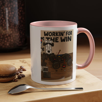 Workin for the win Accent Coffee Mug (11, 15oz)