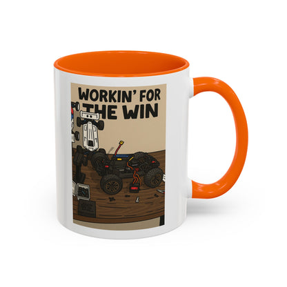 Workin for the win Accent Coffee Mug (11, 15oz)