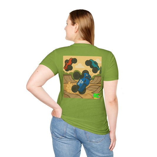 RC Trucks Jumping at Skate Park Unisex Softstyle T-Shirt
