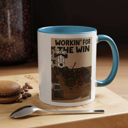 Workin for the win Accent Coffee Mug (11, 15oz)
