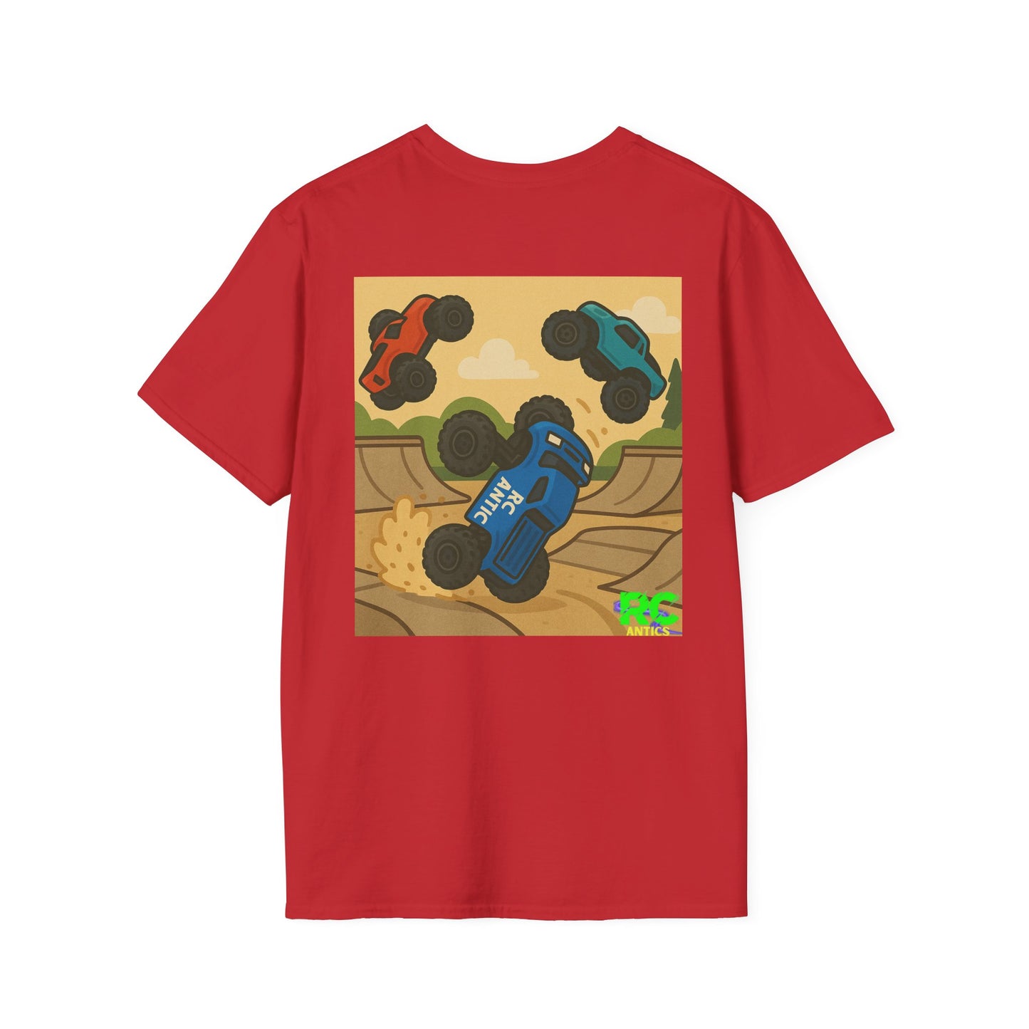 RC Trucks Jumping at Skate Park Unisex Softstyle T-Shirt