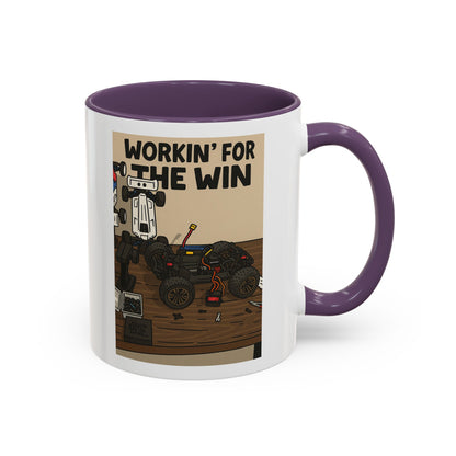 Workin for the win Accent Coffee Mug (11, 15oz)